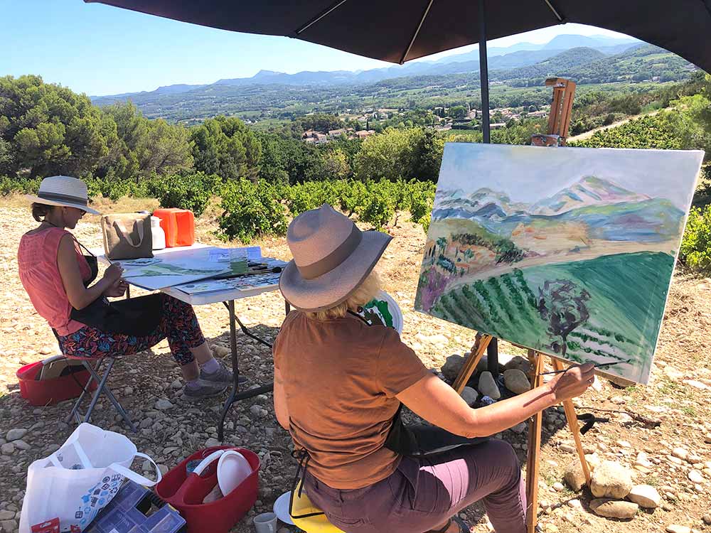 Herman Janssens- stages de peinture en groupe Pratique de l'aquarelle en Provence pendant des stages de peinture en groupe